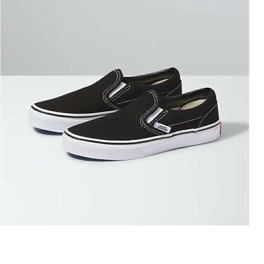 Vans Kids Classic Slip On Black Casual Shoes - Picture 2 of 11